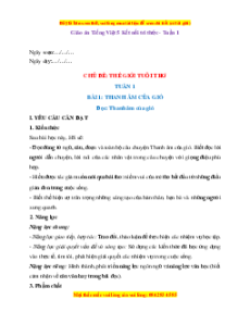Giáo án Tiếng Việt lớp 5 Kết nối tri thức Học kì 1