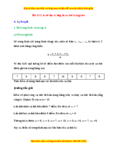 Lý thuyết Toán 10 Kết nối tri thức Bài 13: Các số đặc trưng đo xu thế trung tâm