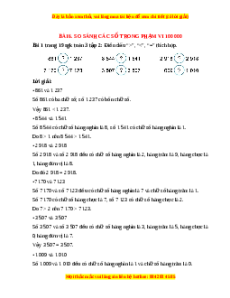Giải Sgk Toán lớp 3 Bài 6: So sánh các số trong phạm vi 100 000 (Cánh diều)