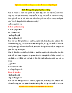 Trắc nghiệm GDCD 7 Bài 8 Chân trời sáng tạo: Phòng, chống bạo lực học đường