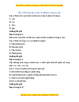 Trắc nghiệm Tin học 7 Bài 4 Chân trời sáng tạo: Phân loại tệp và bảo vệ dữ liệu trong máy tính