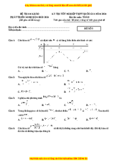 Đề Tốt nghiệp Toán 2024 theo đề tham khảo (Đề 3)