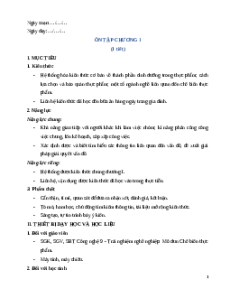 Giáo án Ôn tập chương I Công nghệ 9 Chế biến thực phẩm Kết nối tri thức