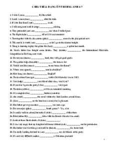 Chuyên đề ôn thi HSG Tiếng Anh 6, 7 (theo dạng bài)