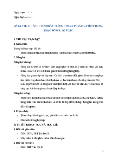 Giáo án Bài 3: Thực hành trình bày thông tin đa phương tiện Tin học 9 Cánh diều