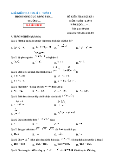 Đề thi Cuối kì 1 Toán 9 Kết nối tri thức 2024 (Đề 4)