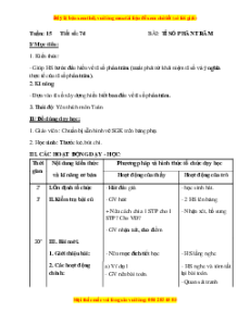 Giáo án Bài 74 Toán lớp 5: Tỉ số phần trăm