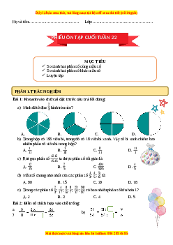 Bài tập cuối tuần Toán 4 Tuần 22 Cánh diều