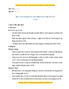 Giáo án Bài 2 Lịch sử 8 Kết nối tri thức (2024): Cách mạng tư sản Pháp cuối thế kit XVIII