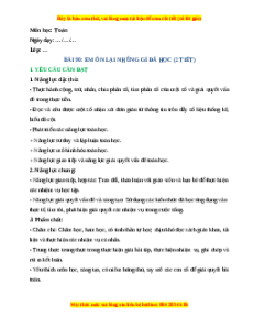 Giáo án Em ôn lại những gì đã học Toán lớp 4 Cánh diều