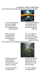 Câu hỏi ôn thi Trạng Nguyên Tiếng Việt lớp 4 Chủ điểm 14: Miêu tả theo tranh