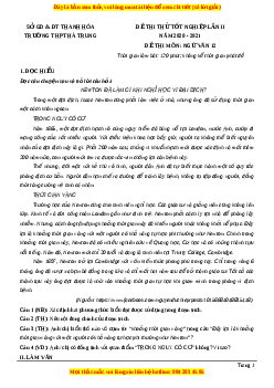 Đề thi thử Ngữ Văn trường Hà Trung lần 1 năm 2021