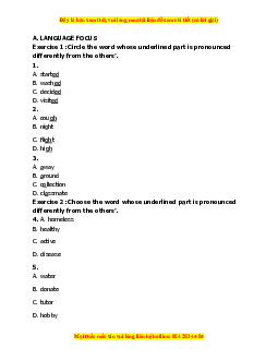 Đề thi cuối kì 1 Tiếng Anh 7 Global success (Đề 4 kèm file nghe)