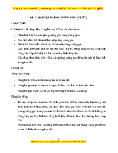 Giáo án Hai mặt phẳng vuông góc Toán 11 Chân trời sáng tạo