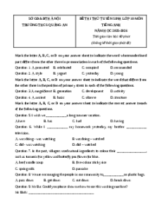 Đề thi thử vào 10 Tiếng Anh 2025 trường THCS Quảng An (Hà Nội) lần 1