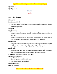 Giáo án Tuần 11 HĐTN lớp 4 Chân trời sáng tạo