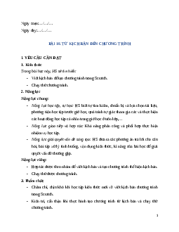 Giáo án Bài 16: Từ kịch bản đến chương trình Tin học lớp 5 Kết nối tri thức