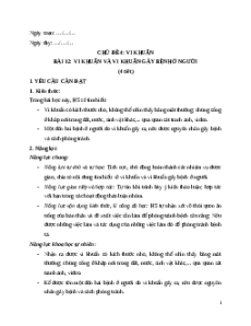 Giáo án Bài 12: Vi khuẩn và vi khuẩn gây bệnh ở người Khoa học lớp 5 Cánh diều