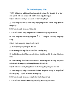 Trắc nghiệm Bài 5: Nhiệt nóng chảy riêng Vật lí 12 Đúng-Sai, Trả lời ngắn Kết nối tri thức  2025