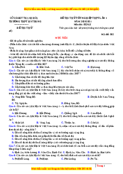 Đề thi thử Địa Lí trường Hà Trung lần 1 năm 2021