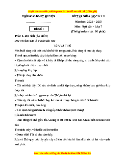 Đề thi giữa kì 2 Ngữ Văn lớp 7 Kết nối tri thức (Đề 1)