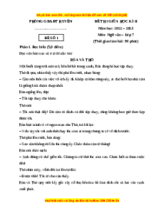 Đề thi giữa kì 2 Ngữ Văn lớp 7 Kết nối tri thức (Đề 1)
