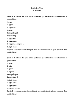 Bài tập trắc nghiệm Tiếng Anh lớp 7 ilearn smart có đáp án