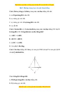 Trắc nghiệm Đường trung trực của một đoạn thẳng Toán 7 Cánh diều