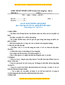 Giáo án Chủ đề Ngôi trường hạnh phúc Bài 1 Mĩ thuật 4 Chân trời sáng tạo: Tranh vẽ với các hình nối tiếp nhau