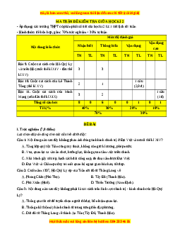Đề thi giữa kì 2 Lịch sử 11 Cánh diều - Đề 2