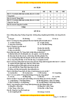 Đề thi cuối kì 2 Địa lí 11 Chân trời sáng tạo - Đề 1