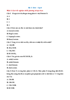 Trắc nghiệm Hóa học 12 Đúng-Sai, Trả lời ngắn Cánh diều (form 2025)