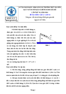 Đề thi HSG Vật Lí 10 Trường THPT Lê Thánh Tông