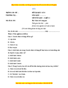 Đề thi cuối kì 2 Tin học lớp 4 Chân trời sáng tạo (Đề 1)