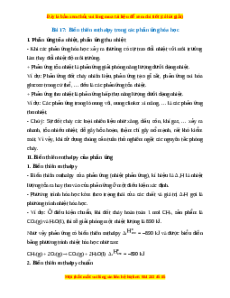 Lý thuyết Biến thiên enthalpy trong các phản ứng hóa học Hóa học 10 Kết nối tri thức