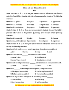 Đề thi cuối kì 2 Tiếng Anh 11 Friends global (Đề 2)
