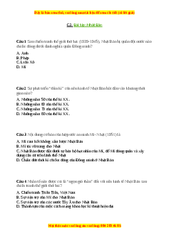 Trắc nghiệm Bài 9 Lịch sử 9: Nhật Bản