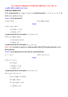 Chuyên đề dạy thêm Toán 9 Chương 1 Chân trời sáng tạo mới nhất