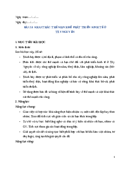 Giáo án Bài 23 Địa lí 12 Cánh diều: Khai thác thế mạnh để phát triển kinh tế ở Tây Nguyên