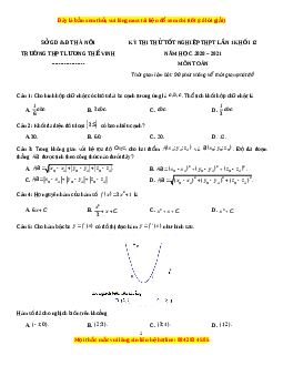 Đề thi thử Toán trường Lương Thế Vinh năm 2021