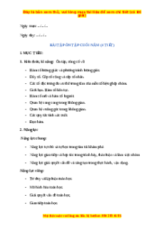 Giáo án Bài tập cuối năm Toán 11 Kết nối tri thức