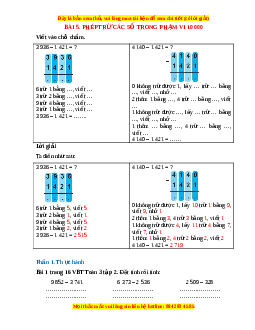 VBT Toán lớp 3 Bài 5 (Chân trời sáng tạo): Phép trừ trong phạm vi 10 000