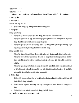 Giáo án Bài 17 Sinh học 12 Kết nối tri thức: Thực hành