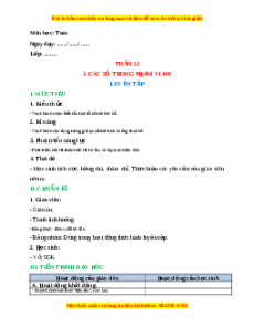 Giáo án Luyện tập Toán lớp 1 Cánh diều