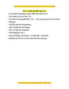 Lý thuyết Địa lý 7 Chân trời sáng tạo Bài 1: Thiên nhiên châu Âu