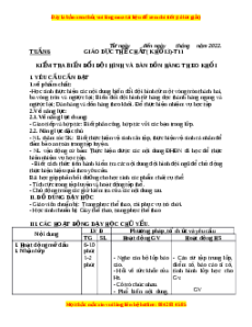 Giáo án Kiểm tra: Biến đổi đội hình và dàn, dồn hàng theo khối Gdtc 3 Cánh diều