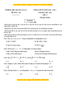 Đề thi thử Toán trường Chuyên Lào Cai năm 2021