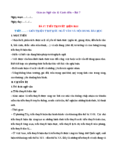 Giáo án Tiểu thuyết hiện đại (2024) Cánh diều
