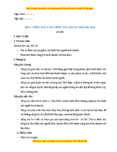 Giáo án Bài 7 KTPL 11 Chân trời sáng tạo: Năng lực cần thiết của người kinh doanh