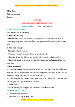 Giáo án Bảng nhân 5 Toán lớp 2 Cánh diều